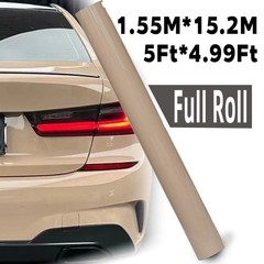 5FTx50FT PET Crystal Beige Latte Vinyl Wrap US Stock Gloss Automotive Wrap