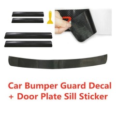 Car Door Plate Sill Scuff Cover Anti Scratch Kick Sticker Protector Carbon Fiber