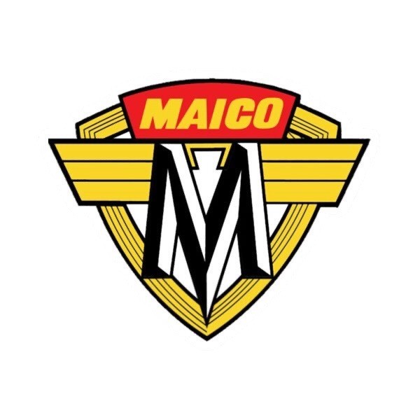 Maico Tank Decal Logo Sticker Black Yellow White Red 4.5″ x 3.25″ Classic NEW!!
