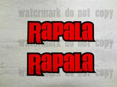 2x Rapala Red/Black Stickers Decals graphic railer Bass Tackle Box Crankbait