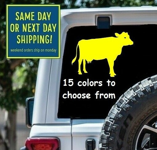 8 Sizes Cow Car Window Decal Sticker Macbook Laptop Tablet iPad Wall Gift