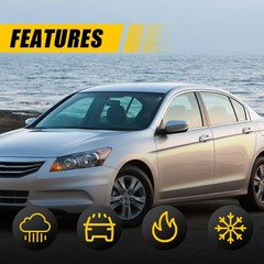 1-10Set Glossy Black Chrome Delete Window Trim Overlay for Honda Accord 2008-12