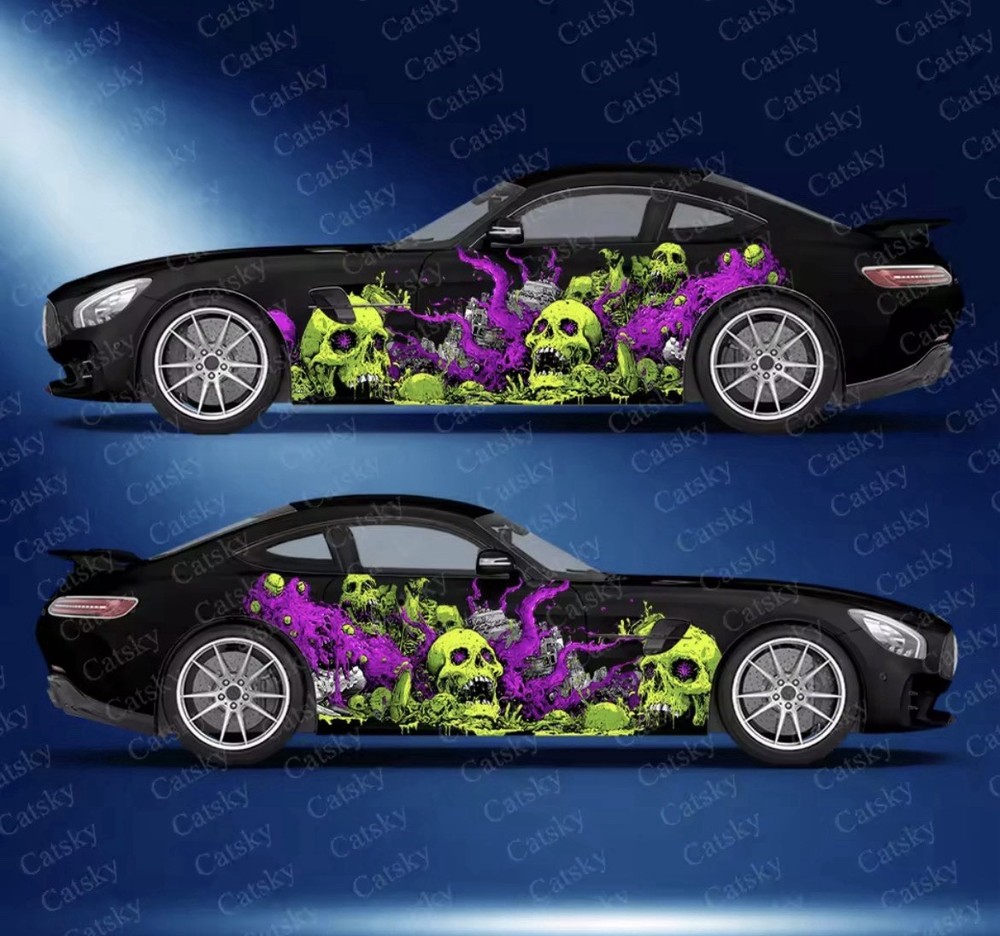 Skeleton Car Decal; Skull Car Decal; Cool Car Decals Both Sides; Car Livery