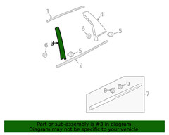 Genuine GM Rear Driver Side Door Window Frame Front Applique 84252223