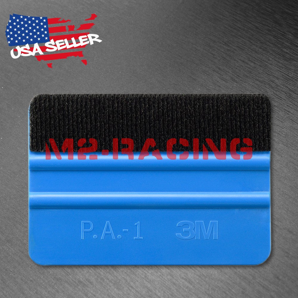 3M Blue Plastic Felt Edge Squeegee Car Vinyl Wrap Application Tool Scraper Decal
