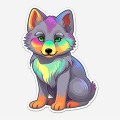 Baby Wolf Sticker Car Truck Window Bumper Graphics Vinyl Decal Wild Animal Puppy