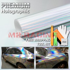 *Holographic Silver Rainbow Neo Chrome Car Vinyl Wrap Bubble Free Sticker Film