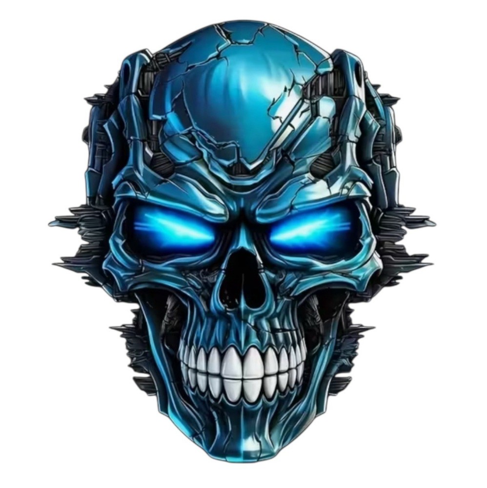 LED BLUE FIRE SKULL DEAD MARINE FIRE SOLDIER GHOST RIDER 4” VINYL STICKER DECAL