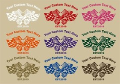 Custom Name Text Car Club Piston Flag Car Truck Window Vinyl Decal Sticker