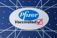 8PCS PFIZER VACCINATED STICKERS. MADE IN USA.