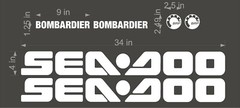 SEA-DOO BRP Logo / 34″ SET Vinyl Personal Watercraft Replacement Decals
