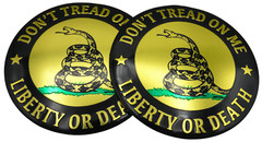 2x Metal Dome Shape Gadsden Snake Decal Sticker Emblem Badge Auto Car Truck 2.2″