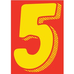 CAR DEALER WINDSHIELD STICKERS LARGE VINYL NUMBER DECALS 3 PACK RED YELLOW