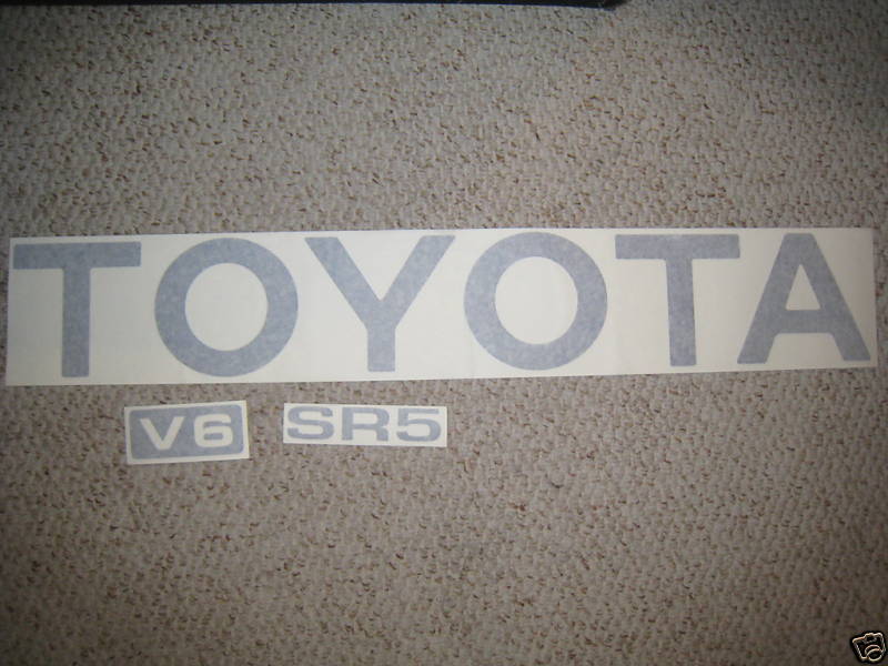TOYOTA TRUCK TAILGATE LOGOS DECAL 89-95 SILVER pickup