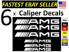 6 x Straight Brake Caliper Decal for AMG Mercedes Benz sticker FREE SHIPPING