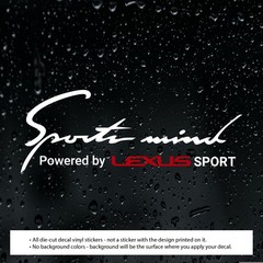 1x SPORTS MIND Powered By Decal Sticker (10″ x 3.75″) For Lexus Cars