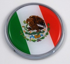 Mexico Mexican Flag 2.75″ Car Chrome Round Emblem Decal 3D sticker badge