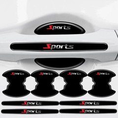 8Pcs Glossy Black Car Door Handle Bowl Anti-scratch Sticker Protector Cover