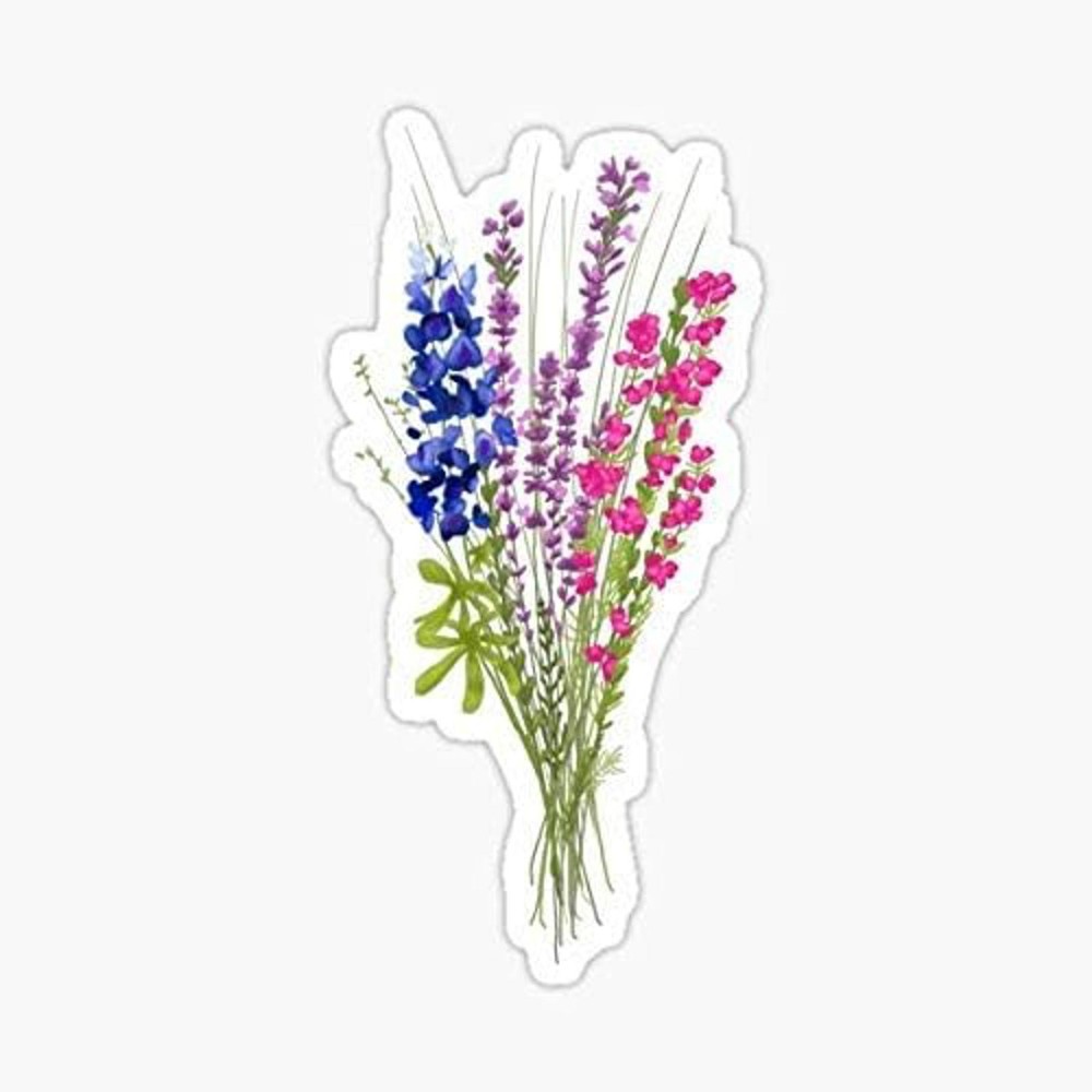 5″ Subtle BI Pride Flowers Vinyl Bumper Sticker