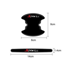 8Pcs Glossy Black Car Door Handle Bowl Anti-scratch Sticker Protector Cover