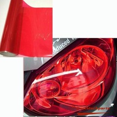 Transparent Lens Vinyl Protection Wrap Red Film Fit Headlight Taillight 12″x78″