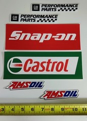 Lot of 6 Classic Racing Decals Stickers Snap-on Amsoil GM Castrol NHRA ToolBox