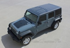 Vinyl Graphics OUTFITTER Stripes 3M Hood Decals for 2007-2017 Jeep Wrangler