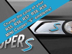 Scuttle and Rear Emblem S Decal Replacements for MINI Cooper R55 R56 R57 R58 R59