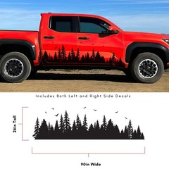 Overland Forest Woodland Off Road Truck Decal for F-150. Universal Fit.