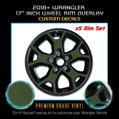 For 2018-2020 Wrangler JL JLU JK Rubicon Vinyl Wheel Rim Overlay x5 – Flat Matte