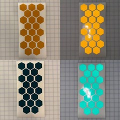 20 Reflective 1.75″ x 1.52″ ELG Hexagons (10 Different Colors) Sticker Decal
