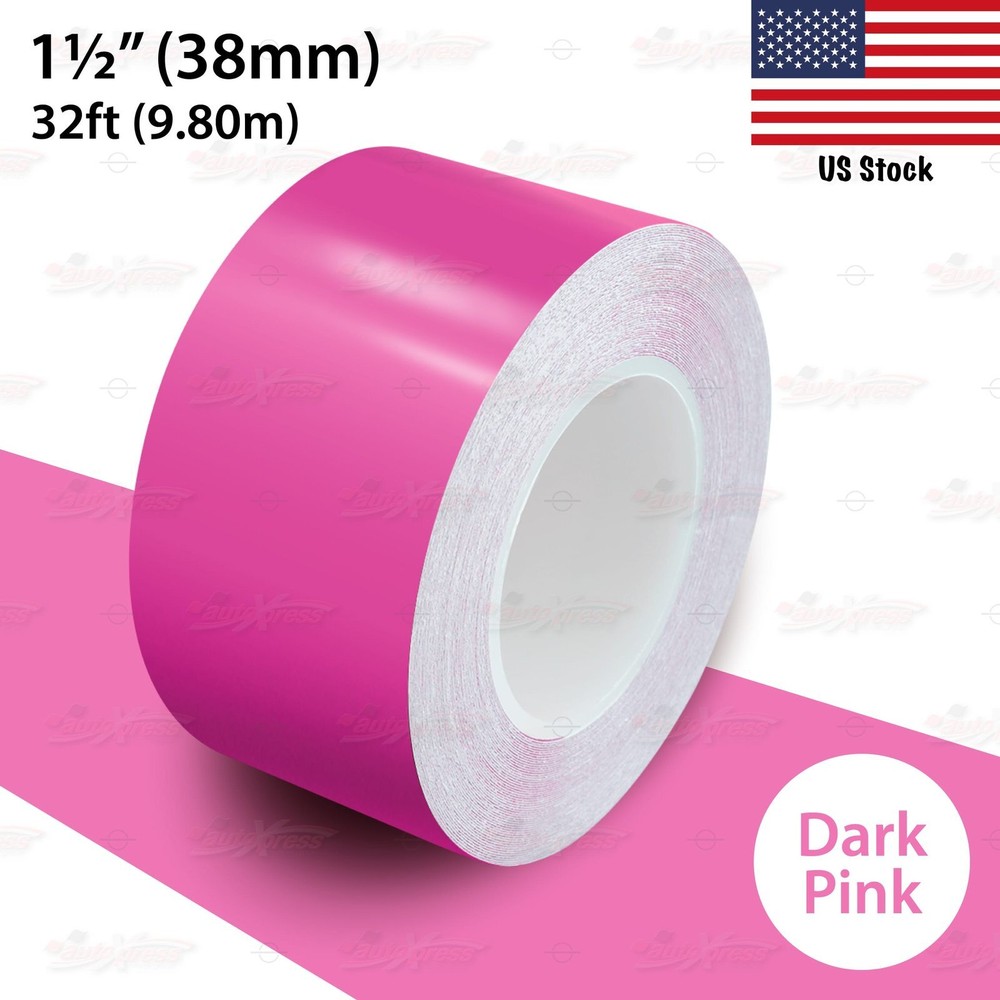 1-1/2″ Roll Vinyl Pinstriping Pin Stripe Line Tape Decal Sticker 38mm DARK PINK