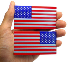 Aluminum American Flag Decal Sticker SUV, Auto, Truck Mirror Set