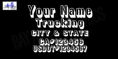 TRUCK DOOR COMMERCIAL DECALS CUSTOM TEXT OUTLINE /ONE COLOR OUTDOOR VINYL X2*