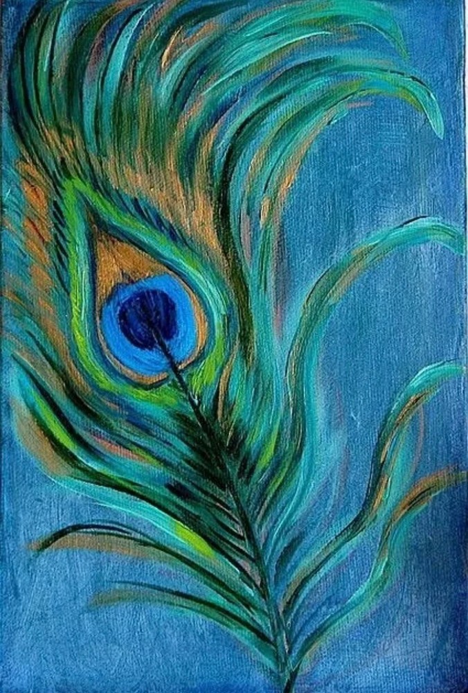 Peacock Feather Sticker 3″ Blue Green Vibrant Beautiful Artistic Design