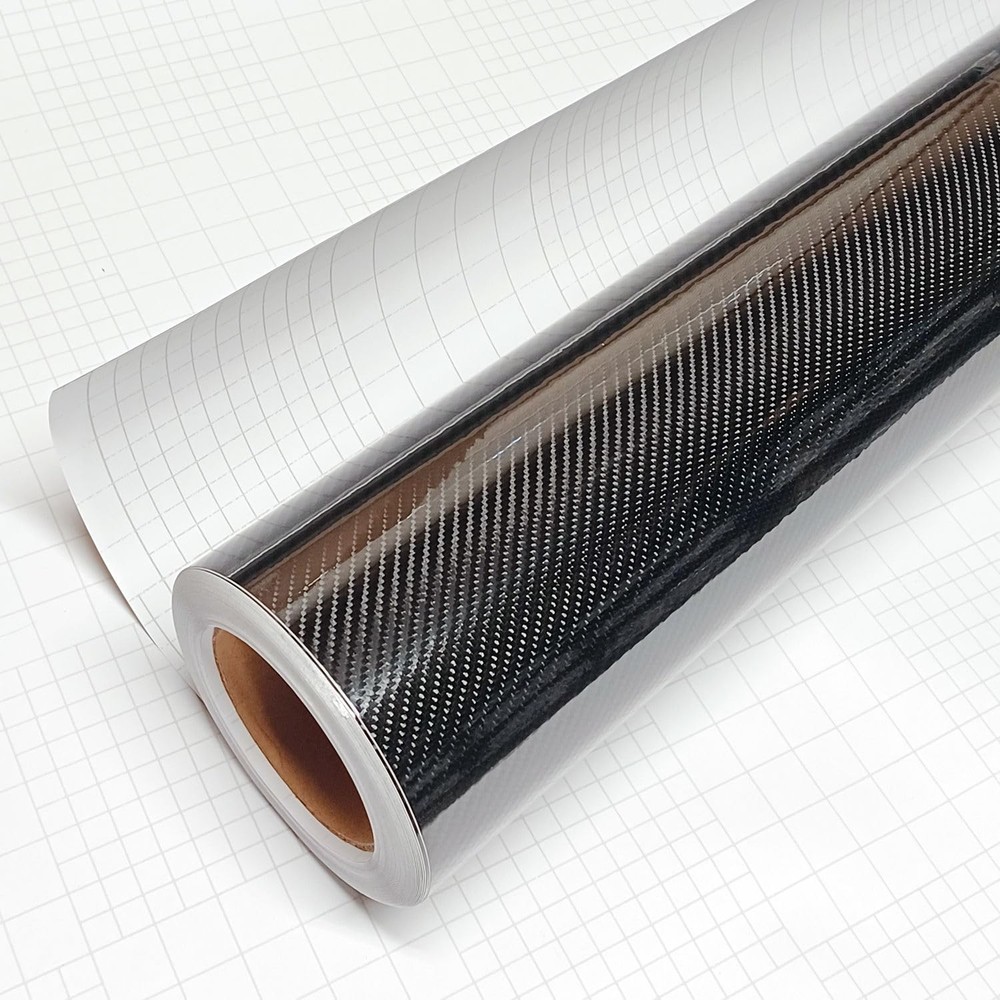 High Gloss 6D Black Carbon Fiber Vinyl Wrap Sticker with Air Release Bubble F…
