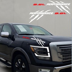 2pcs 5.6L PERFORMANCE for Nissan Titan Endurance Pro-4x Truck Hood decals emblem