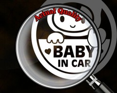 Baby in Car #2 Baby on Board 6.5″(h) Die Cut Vinyl Car Decal Sticker Cute Baby