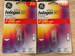 GE – Edison H 60-Watt Frosted Light Bulb – G9 Bi-Pin Base – #81468 – Lot of 2