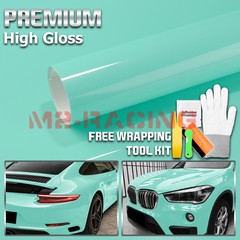 High Gloss Teal Glossy Car Vinyl Wrap Sticker Decal Sheet Film Adhesive Release