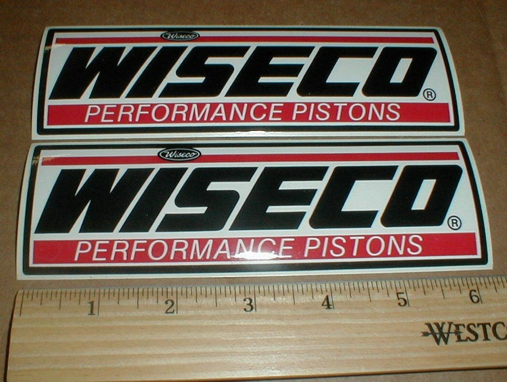 Wiseco High Performance Pistons Drag Racing Hot Rod Glossy Sticker Decal 6.5″ x2