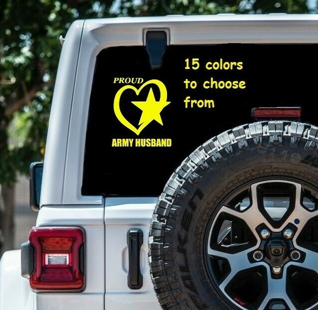 8 Sizes Proud Army Husband Car Window Decal Sticker Tablet Macbook Laptop