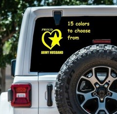 8 Sizes Proud Army Husband Car Window Decal Sticker Tablet Macbook Laptop