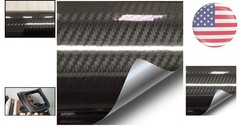 Scratch-Resistant Black Carbon Fiber Vinyl Wrap 3ft x 5ft – DIY Easy Application