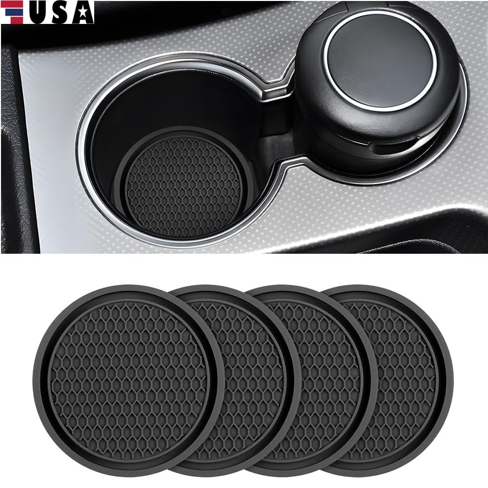 4Pcs Car Cup Holder Anti Slip Insert Coasters Pads Mat Car Interior Accessories