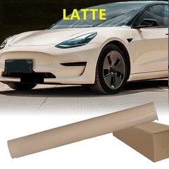 5FTx50FT PET Crystal Beige Latte Vinyl Wrap US Stock Gloss Automotive Wrap