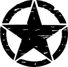Army Star distressed decal large Vinyl military hood graphic body War Veteran