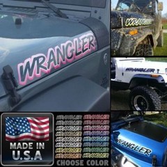Hood decals stickers for Wrangler yj tj jk – 2pc set – PICK COLOR