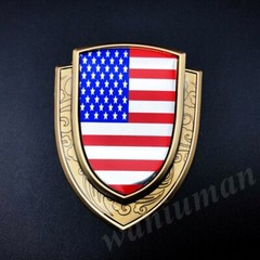 3D Metal USA American Flag Car Trunk Window Side Emblem Badge Decals Sticker