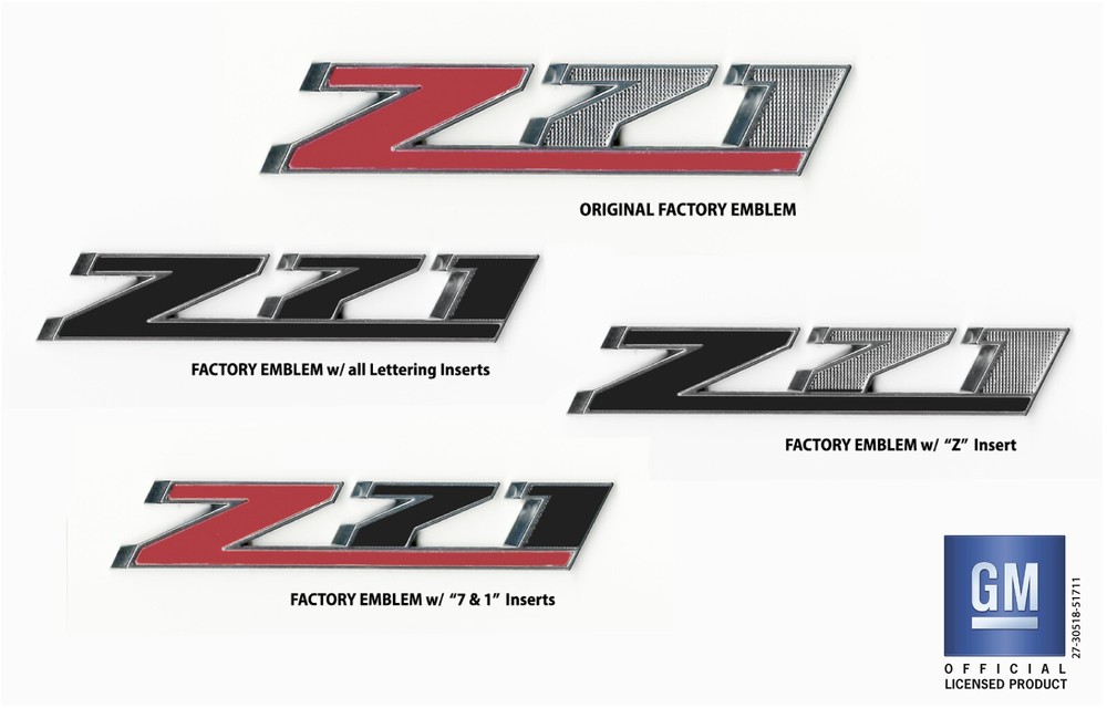 2015-2019 Chevy Colorado Z71 Grille Grill Emblem PLASTIC LETTERS Set Black